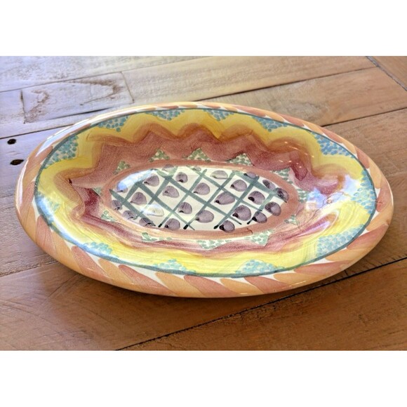 MacKenzie Childs Keukenhof 10.5'' Oval Serving Platter Hand Painted 1992 - Picture 5 of 10